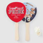 Naam Rode School Pride Mascot Handwaaier (Voorkant en achterkant)