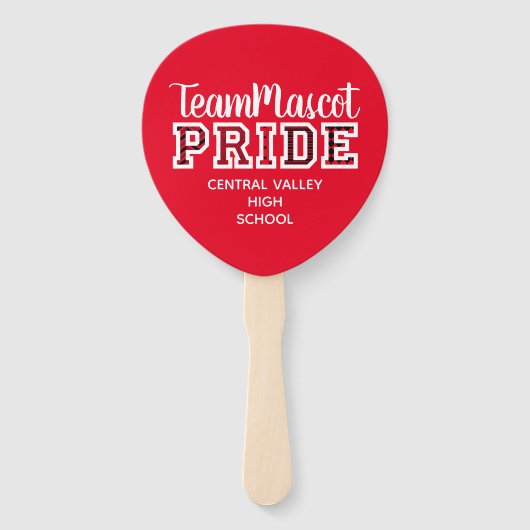 Naam Rode School Pride Mascot Handwaaier (Voorkant)