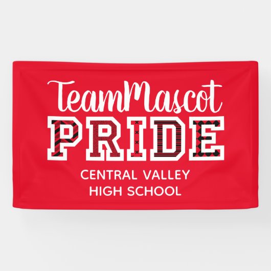 Naam Rode School Pride Mascot Spandoek (Horizontaal)