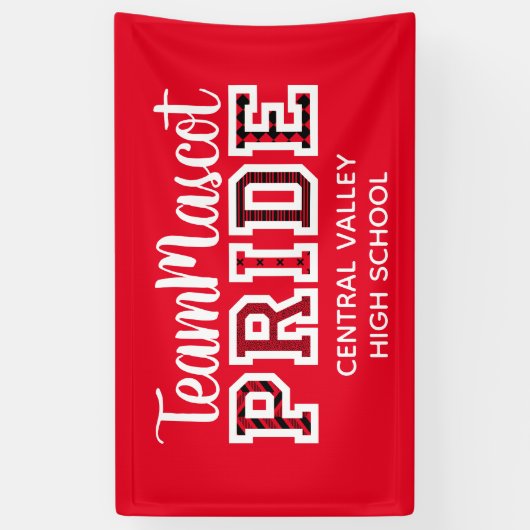 Naam Rode School Pride Mascot Spandoek (Verticaal)