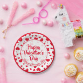 Naam | Rode Valentijn harten Willekeurig patroon Papieren Bordje (Feest)