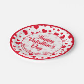Naam | Rode Valentijn harten Willekeurig patroon Papieren Bordje (Gekanteld)