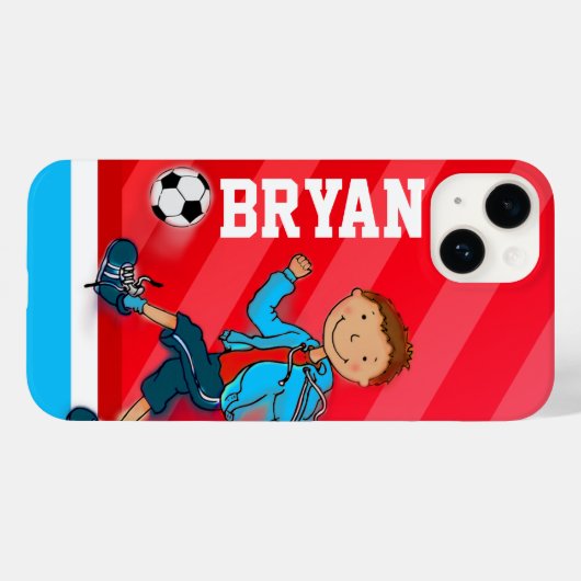 Naam rode voetbaljongen Case-Mate iPhone case (Achterkant (horizontaal))