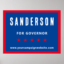 Naam Rode Witte Blauwe Politieke Verkiezingscampag Poster