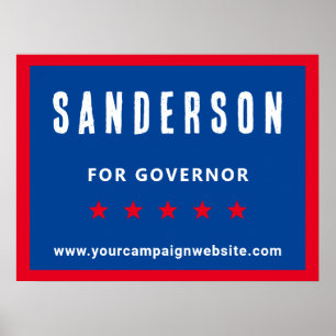 Naam Rode Witte Blauwe Politieke Verkiezingscampag Poster