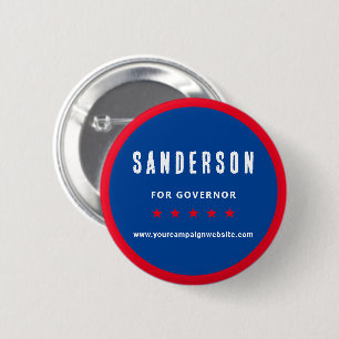 Naam Rode Witte Blauwe Politieke Verkiezingscampag Ronde Button 5,7 Cm