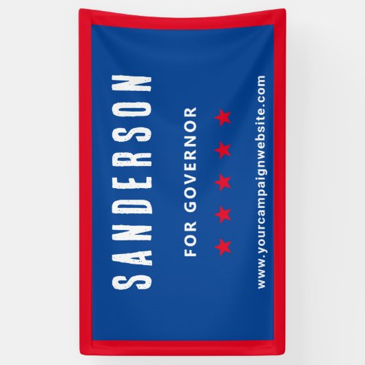 Naam Rode Witte Blauwe Politieke Verkiezingscampag Spandoek (Verticaal)