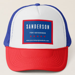 Naam Rode Witte Blauwe Politieke Verkiezingscampag Trucker Pet