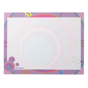 Naam Roman Numerus Clock Pink Paars Blue Girly Notitieblok