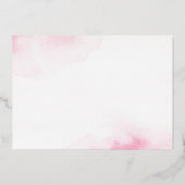 Naam romantisch script roze waterverf folie noteca folie uitnodiging (Achterkant)