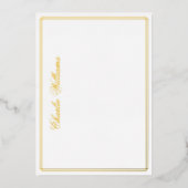 Naam romantisch script zilver goud folie notitieka folie uitnodiging (Voorkant)