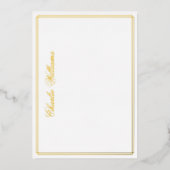 Naam romantisch script zilver goud folie notitieka uitnodiging (Voorkant)