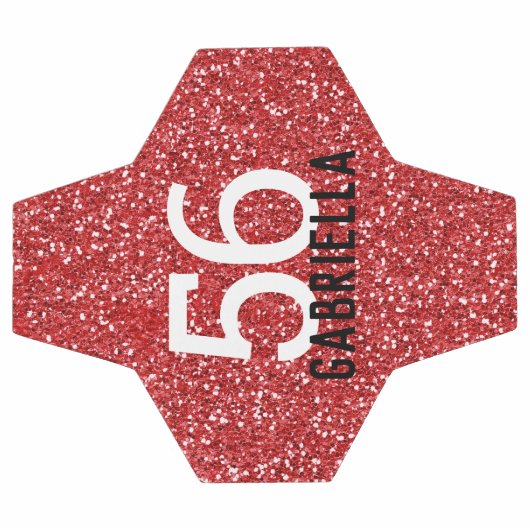 Naam rood glitter-team voetbal (Enkel)