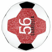 Naam rood glitter-team voetbal (Voorkant)