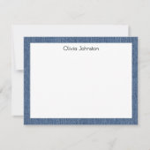 Naam || Rood Wit Buffalo Check Blauw Denim Frame Notitiekaartje (Voorkant)