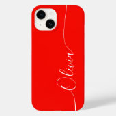 Naam rood wit ellegant kalligrafie Case-Mate iPhone case (Achterkant)