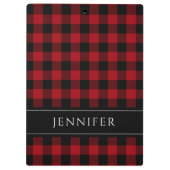 Naam Rood & Zwart Geruit Gingham Patroon Klembord (Achterkant)