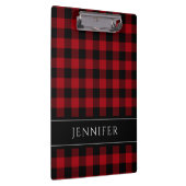 Naam Rood & Zwart Geruit Gingham Patroon Klembord (Rechts)