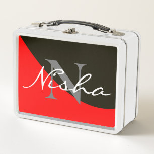 Naam rood zwart monogram