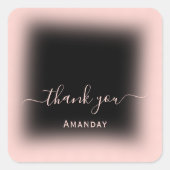 Naam Roos Black Business Online Boutique Vierkante Sticker (Voorkant)