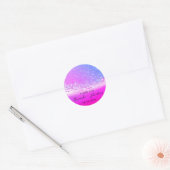 Naam Roos: Datum park ombre Waves Fuchsia Ronde Sticker (Envelop)