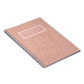 Naam Roos Gold Pink Poka Gepersonaliseerd Notitieboek (Rechterzijde)
