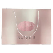 Naam Roos Goud Roze Parel Kiss Lips Favor Gift Groot Cadeauzakje (Achterkant)