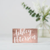 Naam roos gouden witte haarmake-up typografie visitekaartje (Staand voorkant)