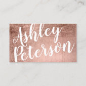 Naam roos gouden witte haarmake-up typografie visitekaartje (Voorkant)