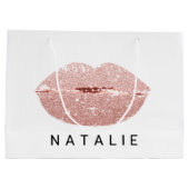 Naam Roos Kiss Lips Glitter Gray Minimalim Groot Cadeauzakje (Achterkant)