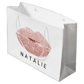 Naam Roos Kiss Lips Glitter Gray Minimalim Groot Cadeauzakje (Achterkant Gekanteld)