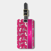 Naam roos roze zuster petten Silver Caduceus Bagagelabel (Voorkant verticaal)