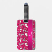 Naam roos roze zuster petten Silver Caduceus Bagagelabel (Achterkant verticaal)