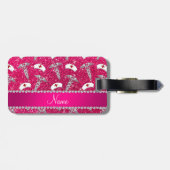 Naam roos roze zuster petten Silver Caduceus Bagagelabel (Achterkant horizontaal)