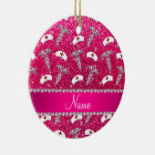 Naam roos roze zuster petten Silver Caduceus Keramisch Ornament (Rechts)