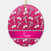 Naam roos roze zuster petten Silver Caduceus Keramisch Ornament (Links)