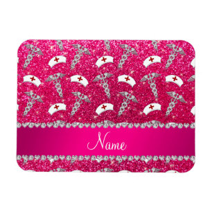 Naam roos roze zuster petten Silver Caduceus Magneet