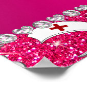 Naam roos roze zuster petten Silver Caduceus Poster (Hoek)