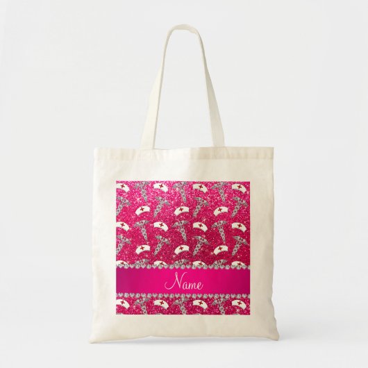 Naam roos roze zuster petten Silver Caduceus Tote Bag (Voorkant)