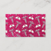 Naam roos roze zuster petten Silver Caduceus Visitekaartje (Achterkant)