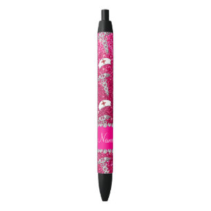 Naam roos roze zuster petten Silver Caduceus Zwarte Inkt Pen