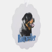 Naam rottweiler ornament kaart (Rechts)