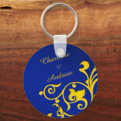Naam Royal Blue- en Gold-koppels Sleutelhanger (Voorkant)
