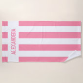 Naam Roze Bachelorette Bruidsmeisje Strandlaken (Voorkant)