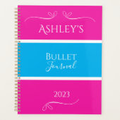 Naam Roze Blauw Modern Bullet Journal Planner (Voorkant)