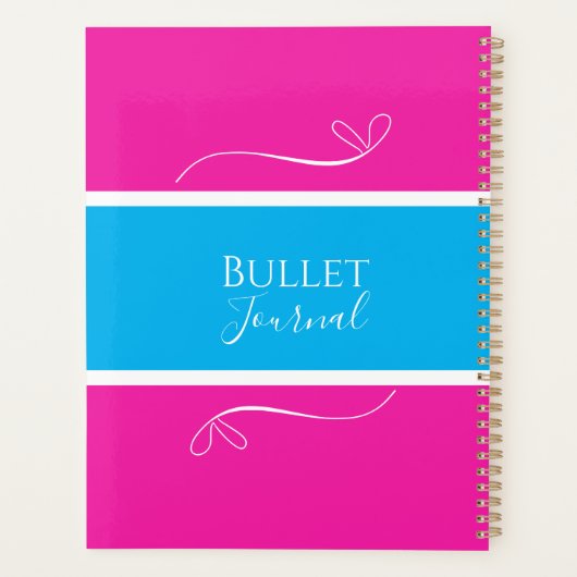 Naam Roze Blauw Modern Bullet Journal Planner (Achterkant)