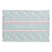 Naam Roze Blauwgroen grijze Ballerina Pattern Nurs Kussensloop (Achterkant)