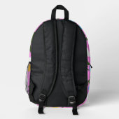 naam roze bloemenpatroon moderne school Tas (Achterkant)