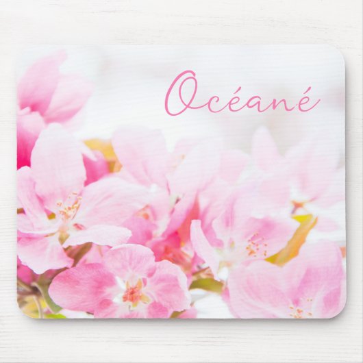 Naam  roze bloesems Muismat (Voorkant)