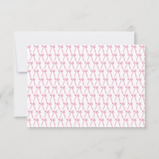  Naam Roze Bow bruiloft Vrijgezellenfeest Bedankkaart (Achterkant)